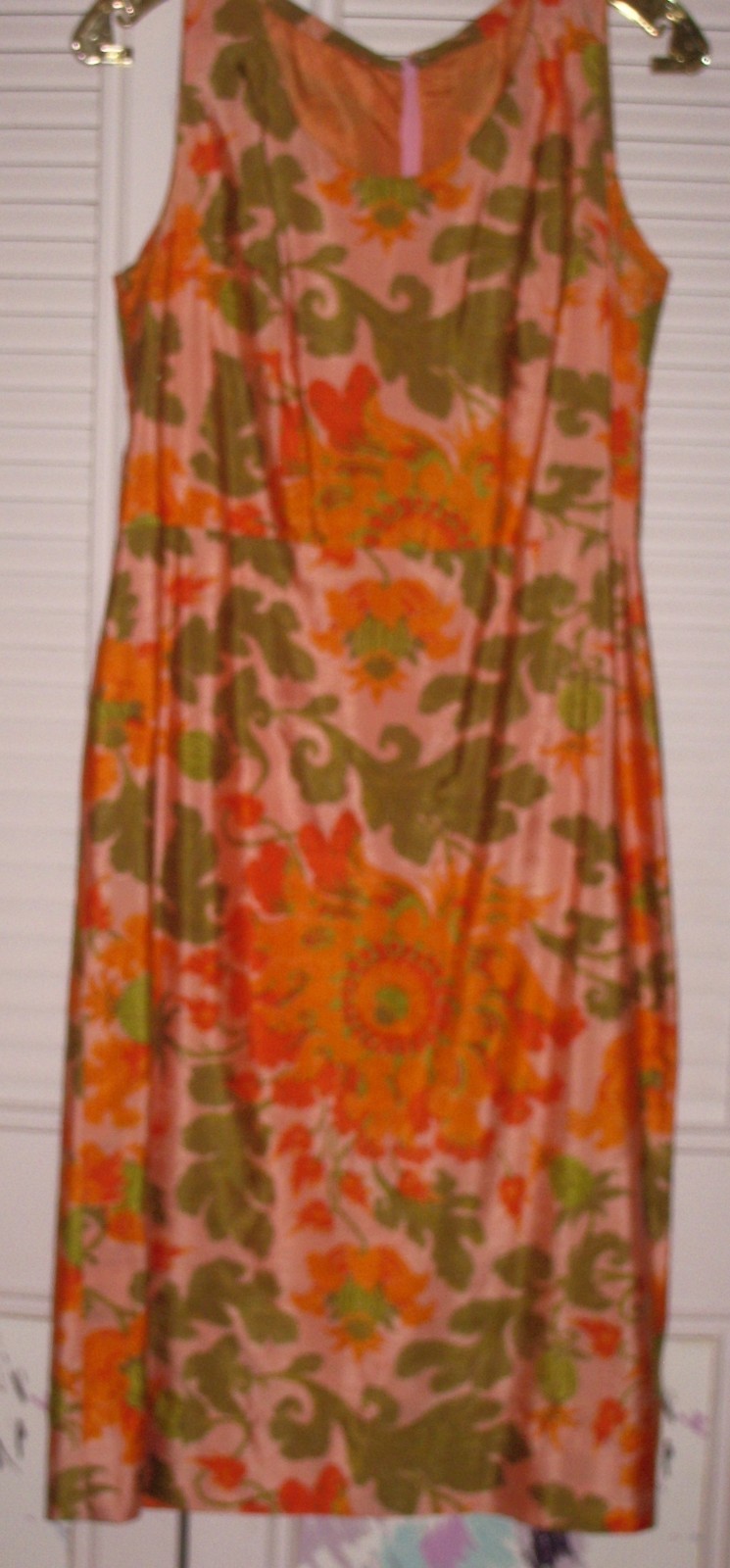 Era 60’s custom tailored floral silk lady 2 pcs dress jacket stunning size 6-8