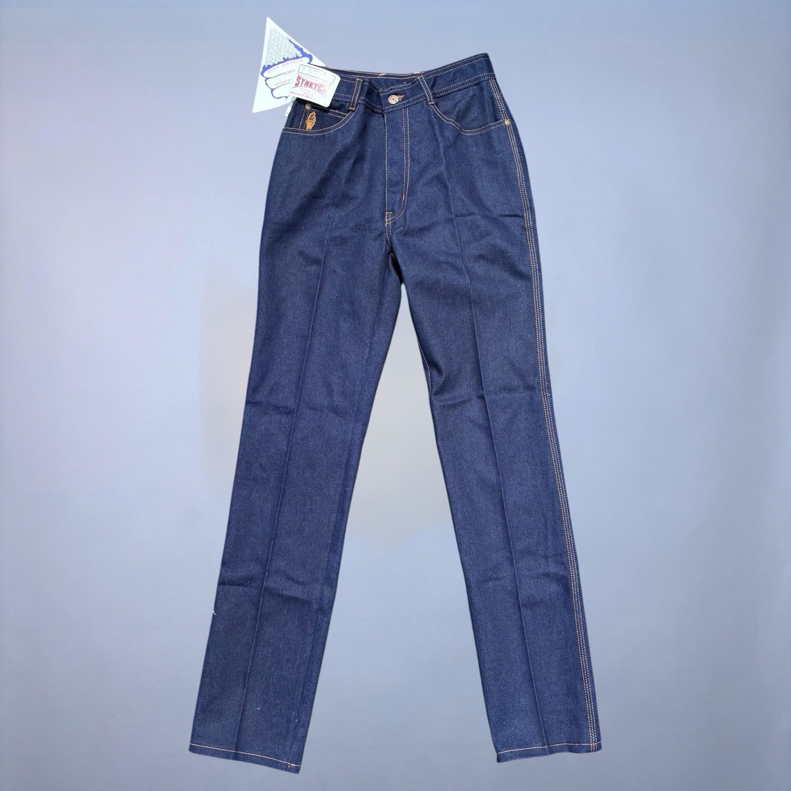 Deadstock Vintage 70s 80s High Waisted Dark Wash Stretch Jeans