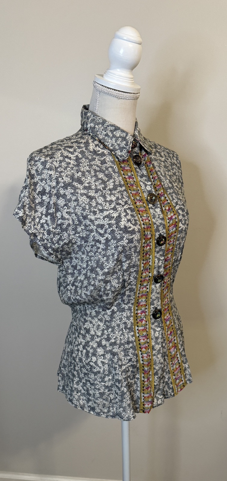 Vintage Platinum by Dorothy Schoelen Colorful Patterned Button Up Women’s Sz S