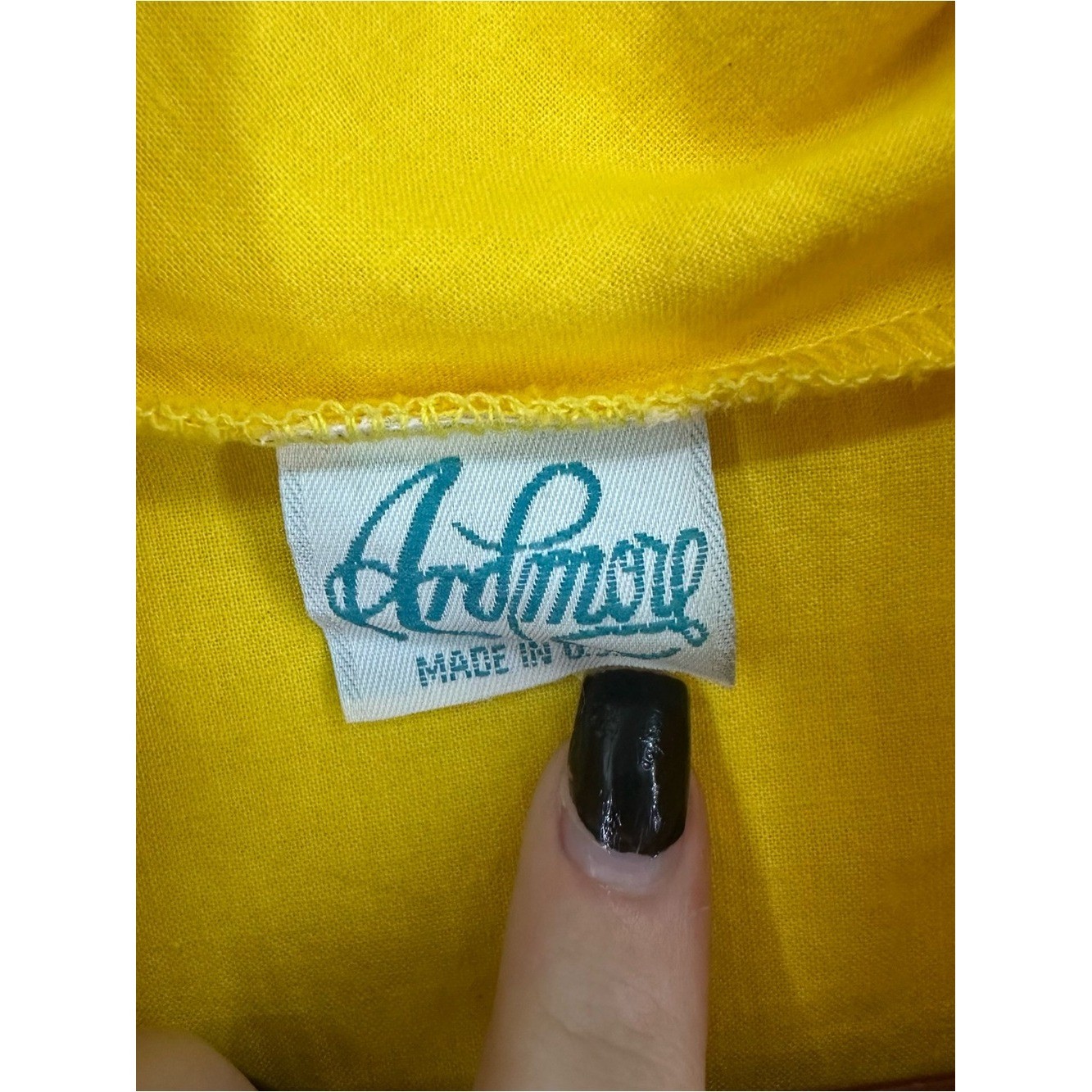 Vintage Ardmore Yellow Sleeveless Mock Neck Blouse Top USA Made Medium