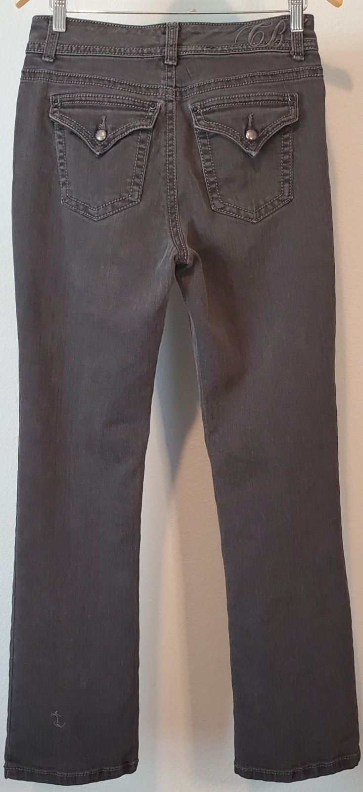 Vintage Code Bleu Black Bootcut Jeans 8 Studded Rhinestone Y2K Stretch