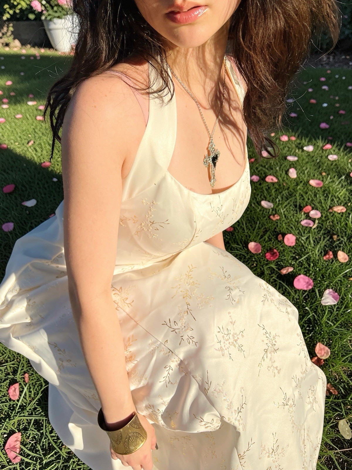 Vintage 90s prom dress White Satin glitter Fairy Grunge y2k Zum Zum Niki Livas 6