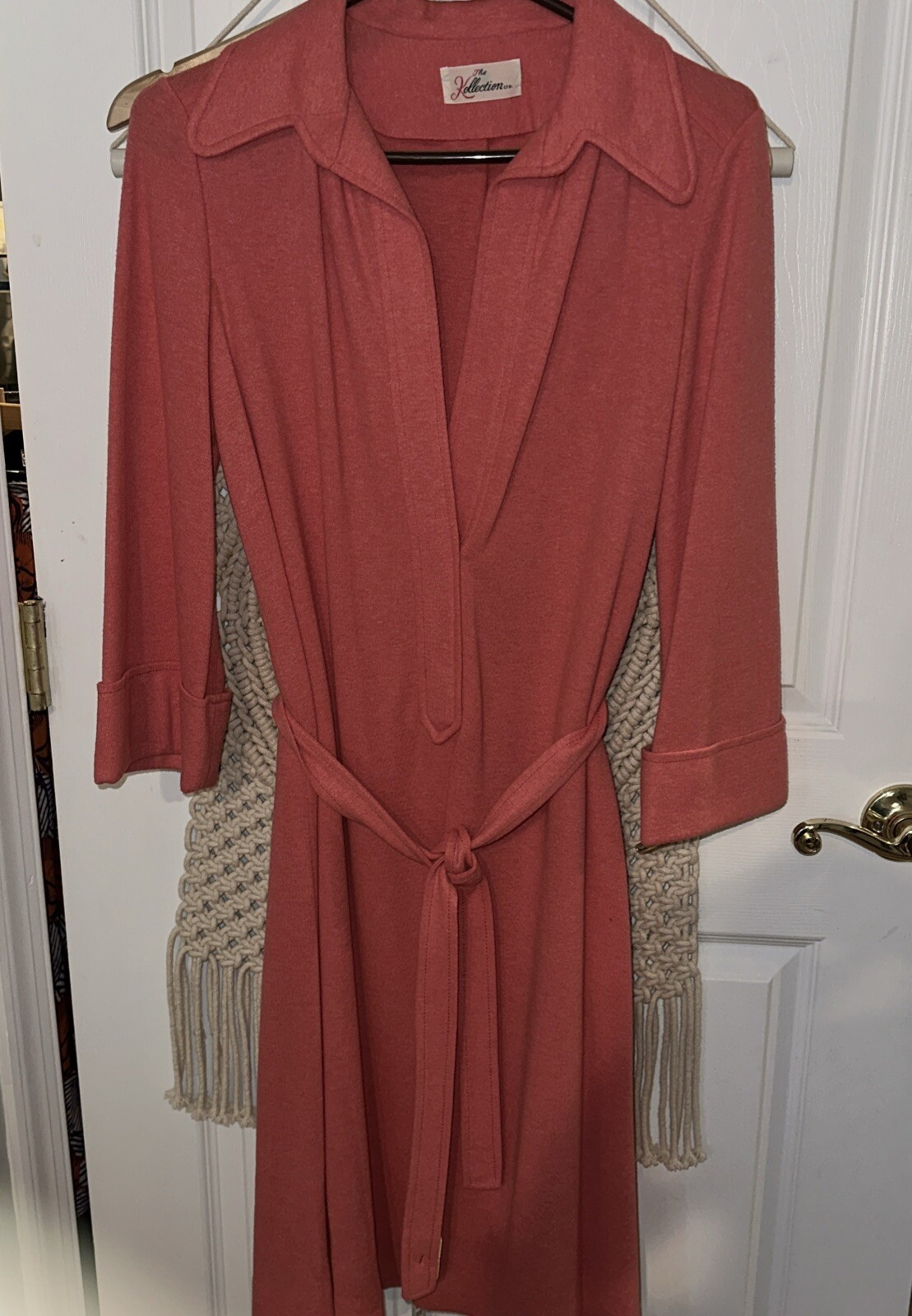 Vintage Shirtdress Dress Belted Pointy Collar Belted 1970s Kollection MCM L