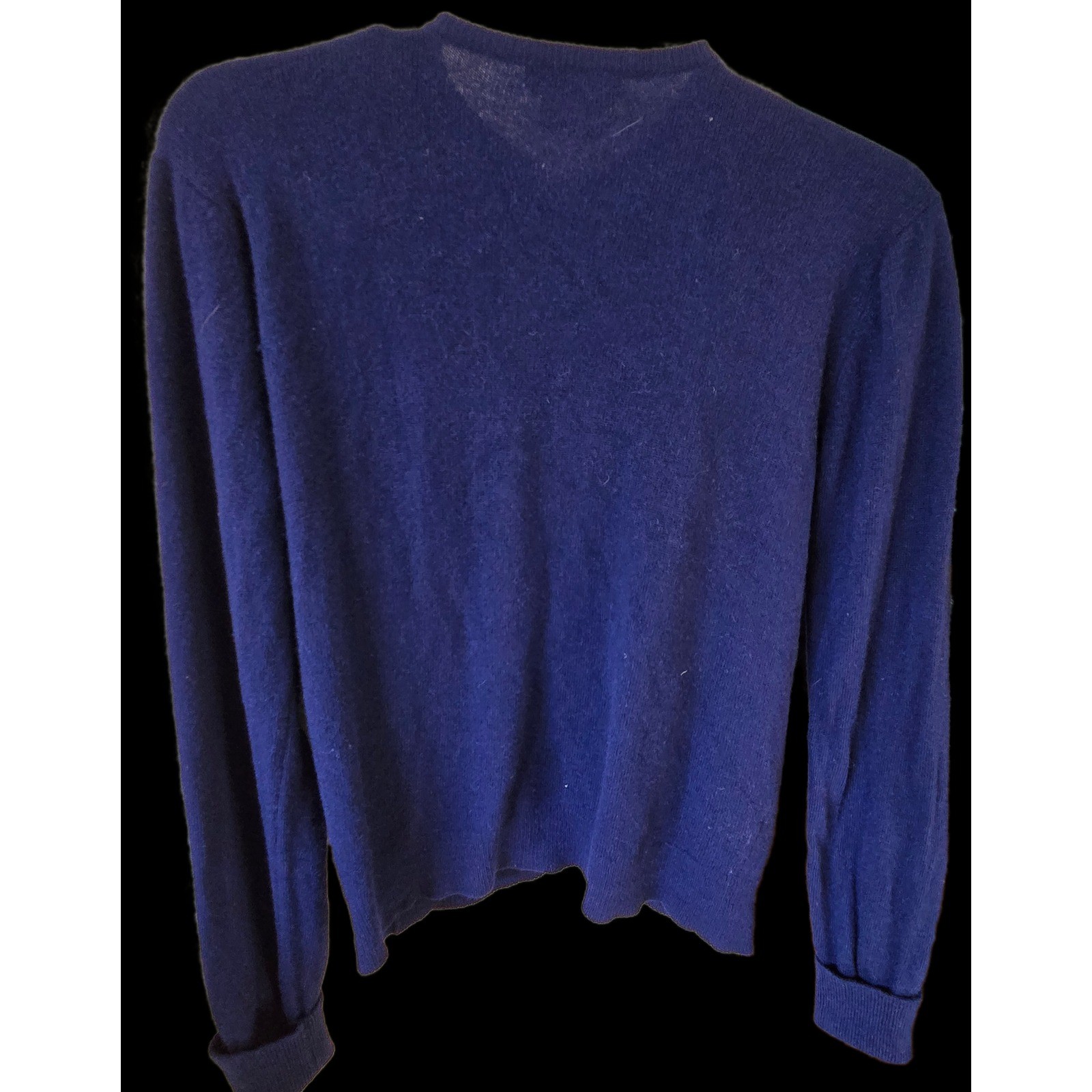 Vtg Barrie for Marty Sullivan Navy Blue 100% Lambswool Cardigan Made in Scotland