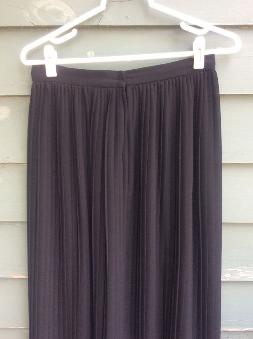 Vintage Malbe Maxi Skirt Women’s 12 Black Pleated Victorian Sheer Goth Chiffon
