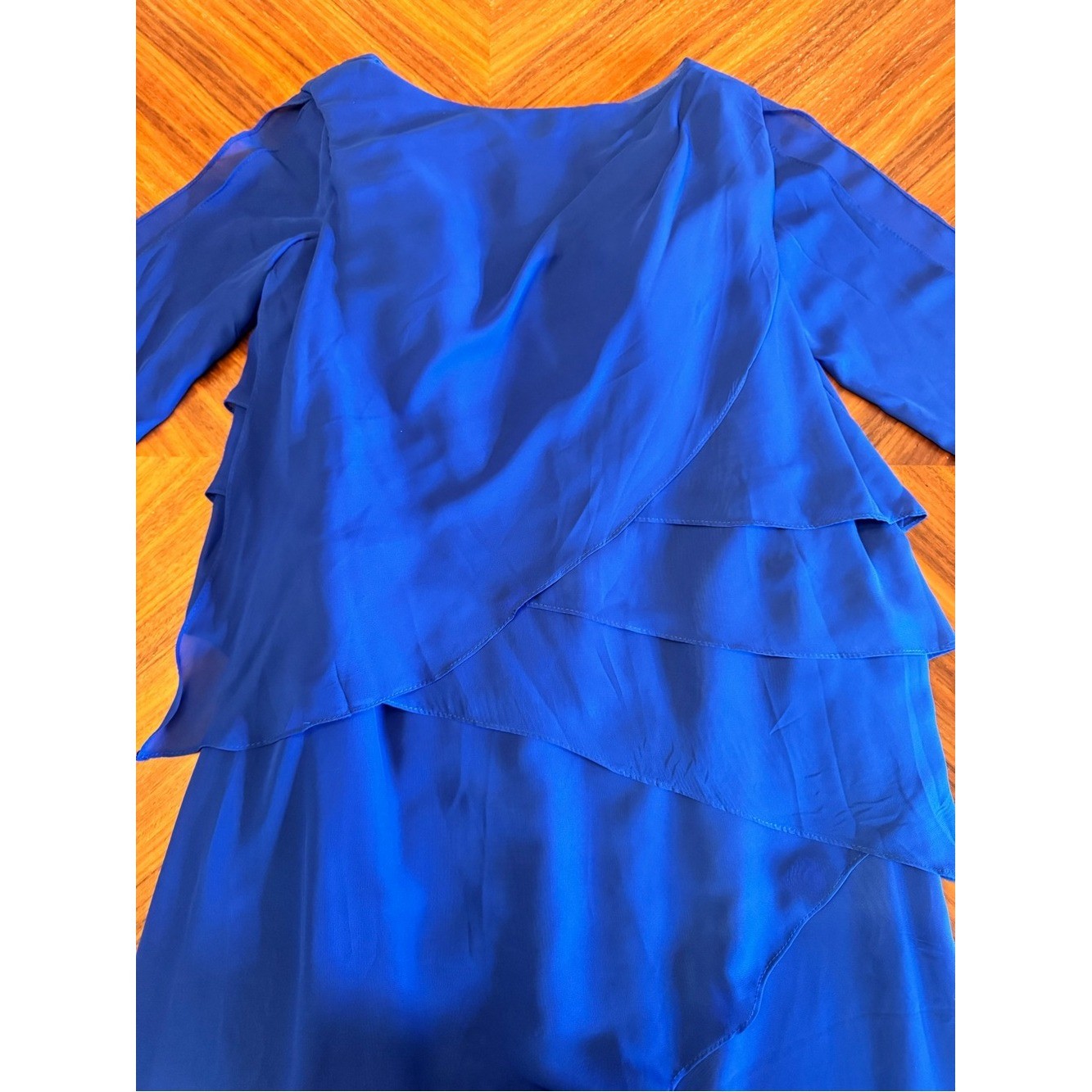Bridess Royal Blue Chiffon Layered Gown Mother of Bride NWT