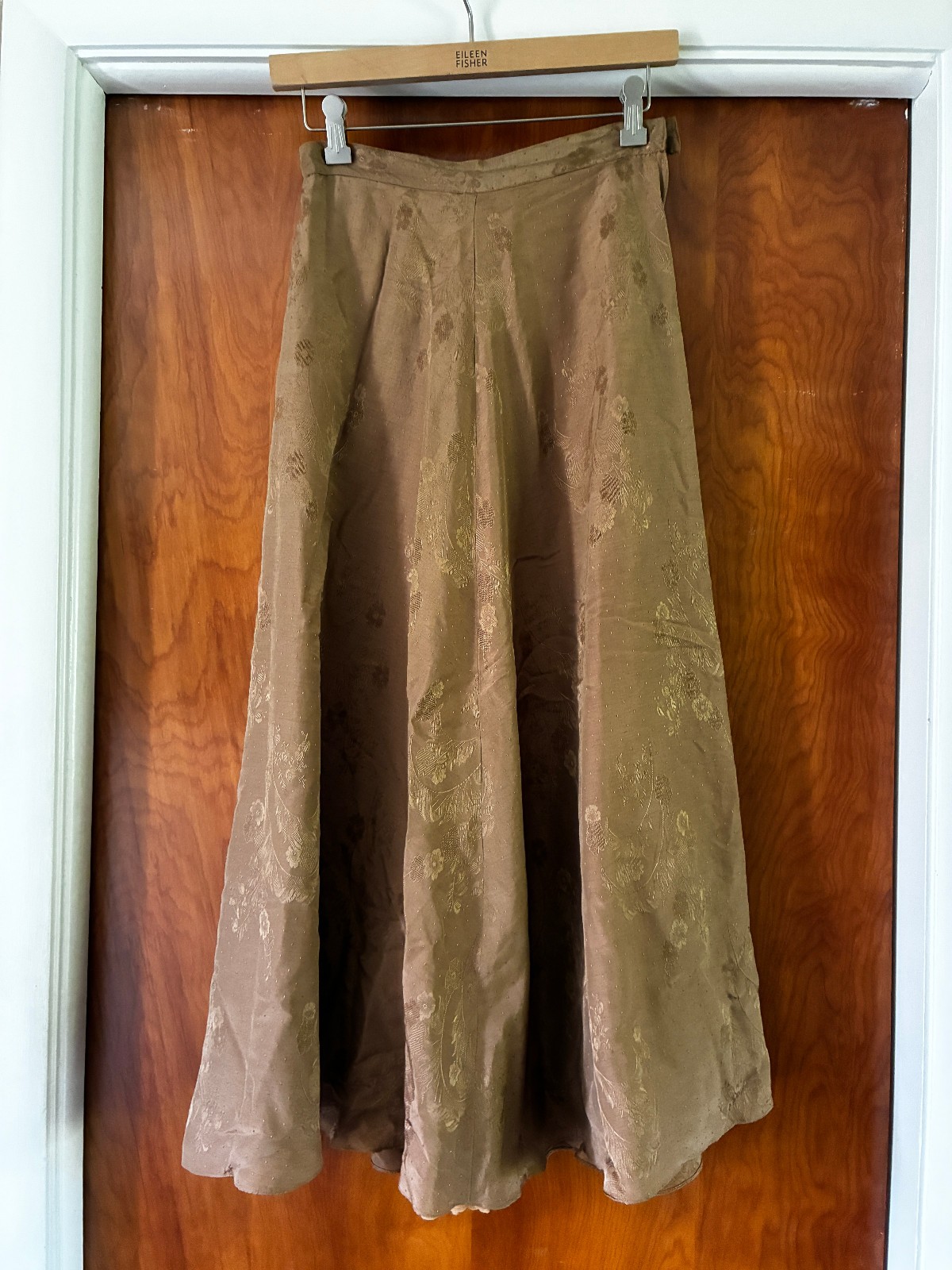 vtg 80s JUDY HORNBY LONDON Lined Floral SILK Flared Skirt Sz 8