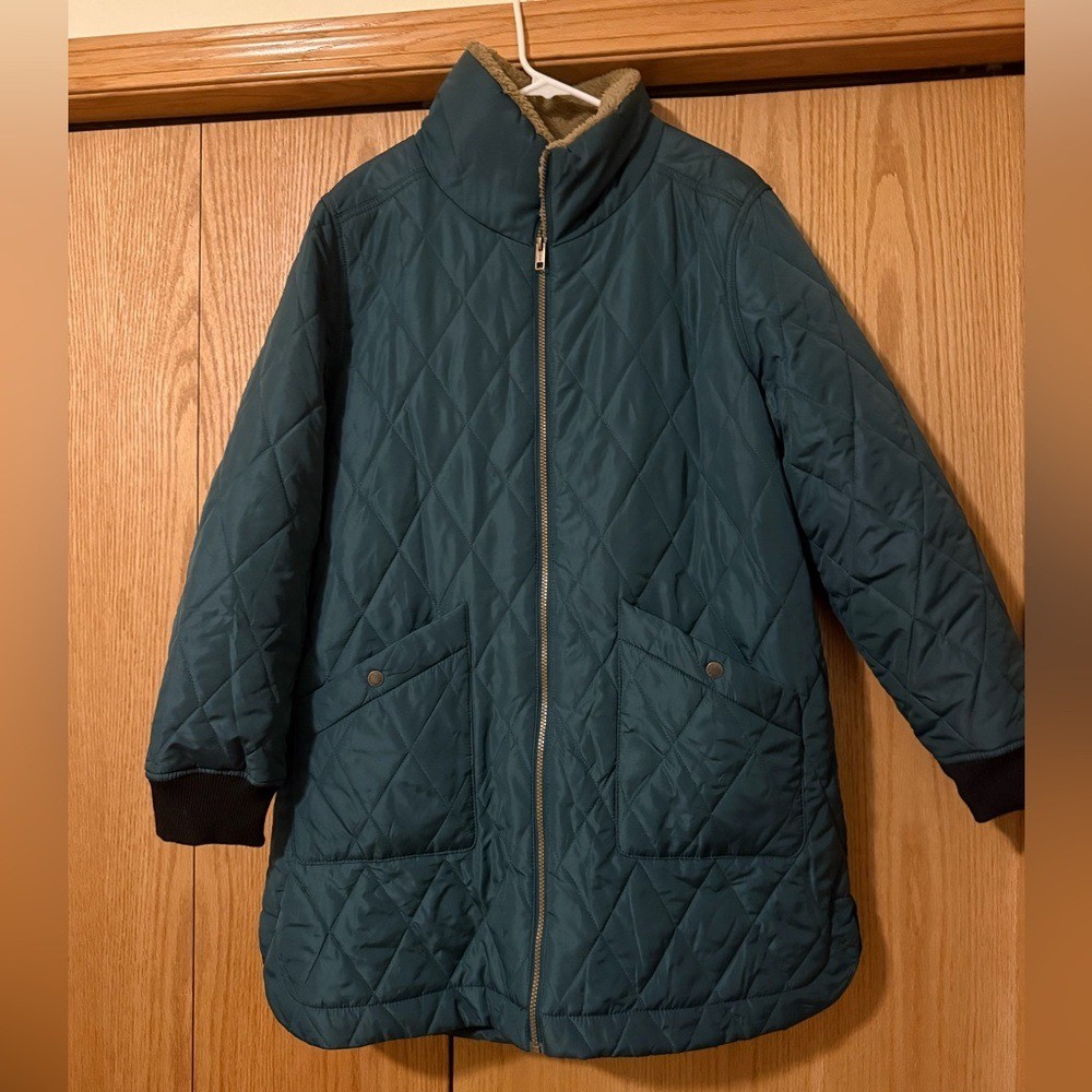 Weatherproof Vintage green quilted Sherpa lined Jacket