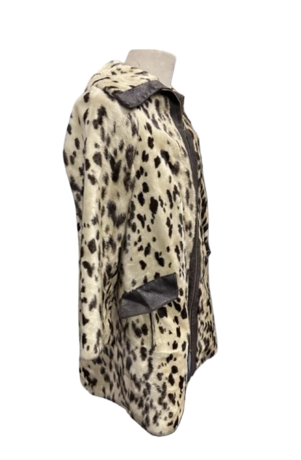 Vintage 1960s Faux Leopard Coat Safari Sportowne La France Swing Women’s Size 8