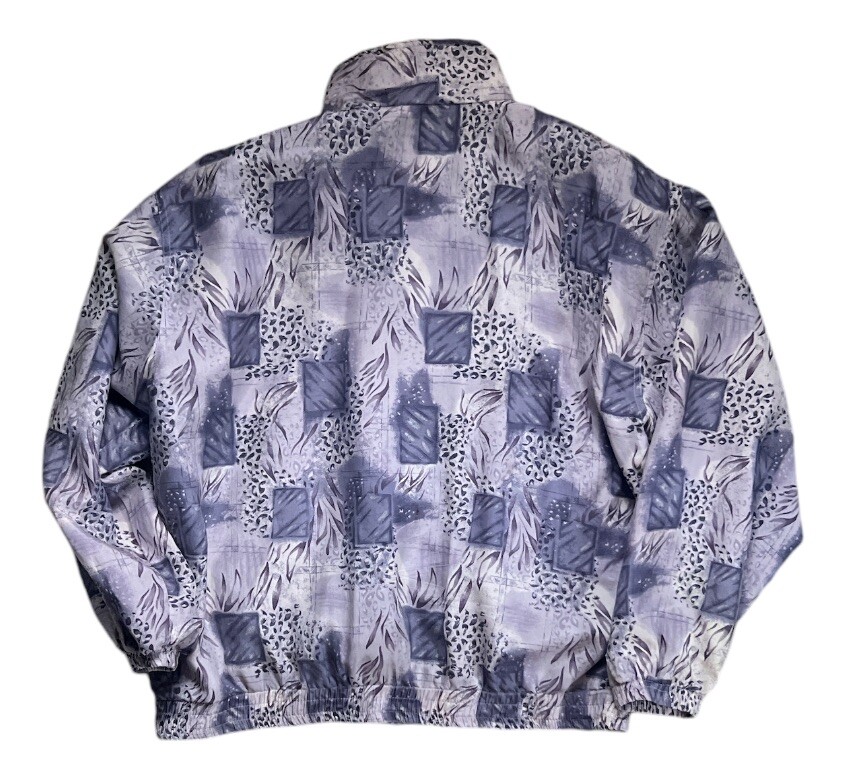 Silk Windbreaker Jacket Vintage Cervelle Pale Purple Silver Size Large Lined