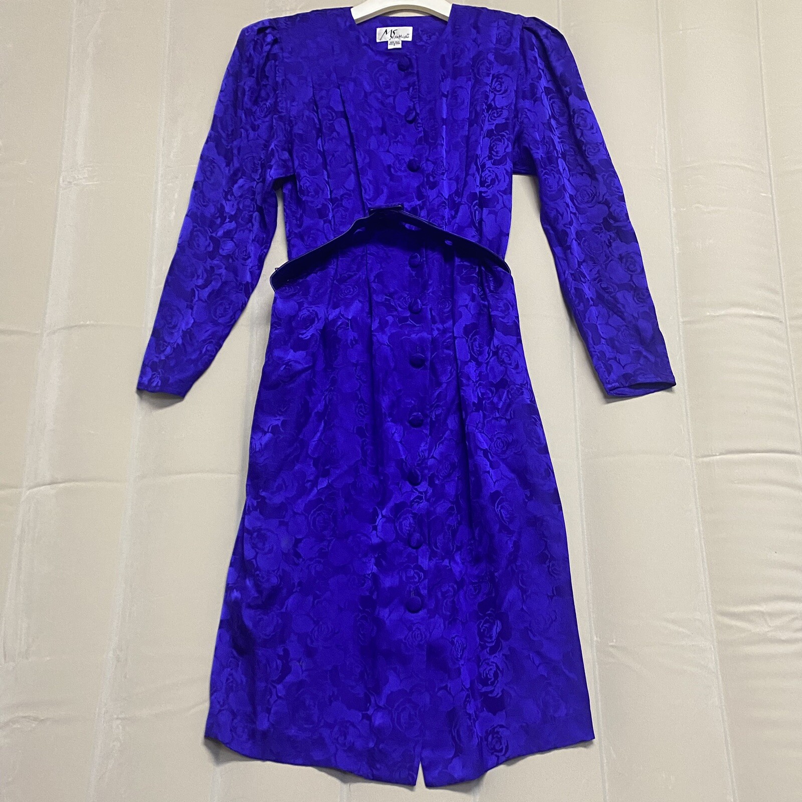Vintage MS for Misho Women’s Dress Size 6 100% Silk Floral Belted Designer