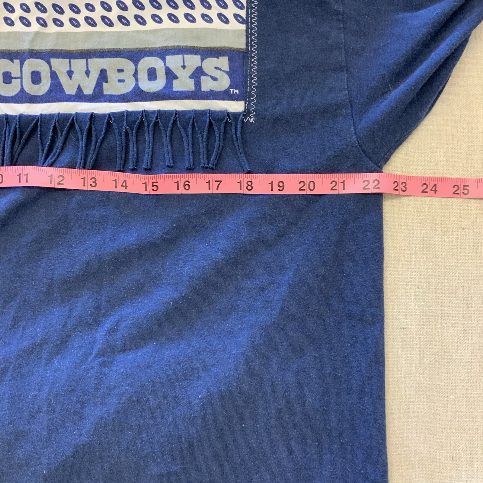Vintage 80s Dallas Cowboys T-Shirt Osfa Fringe Western Beaded Quarter Sleeve NFL