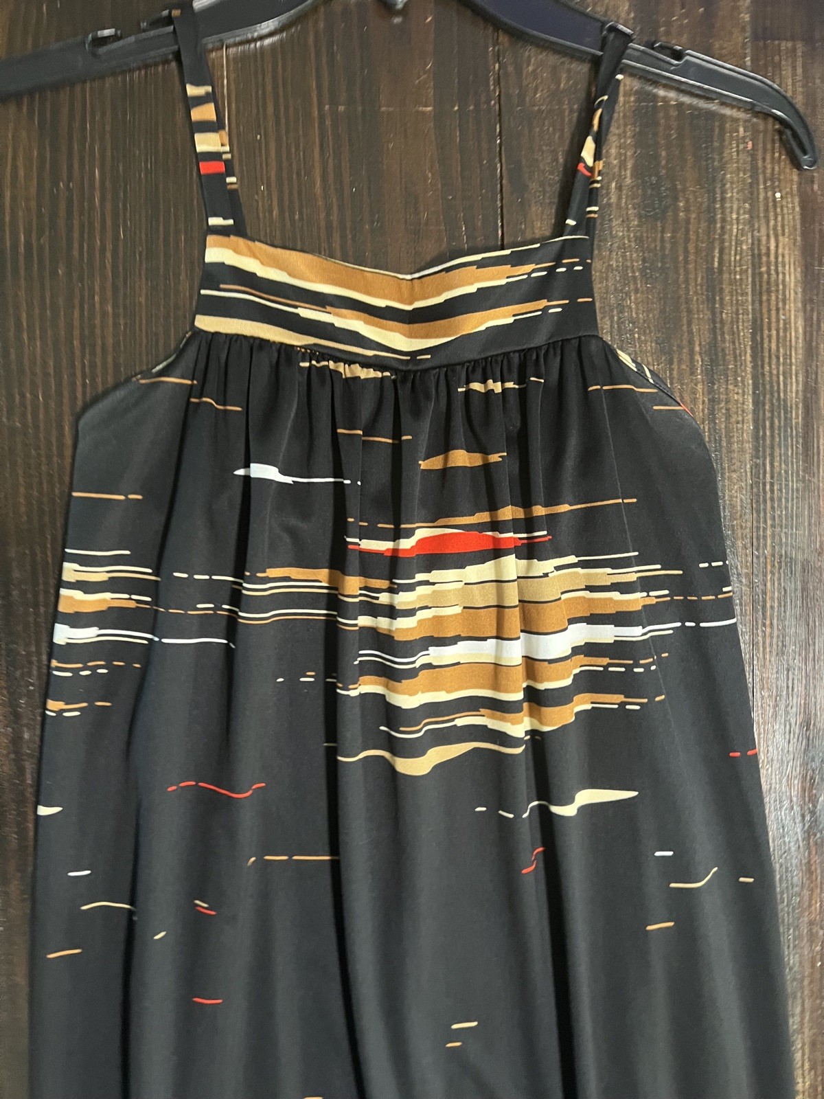 Vintage Liberty House Hawaii Maxi Dress Size 9 Frim the 70’S Black