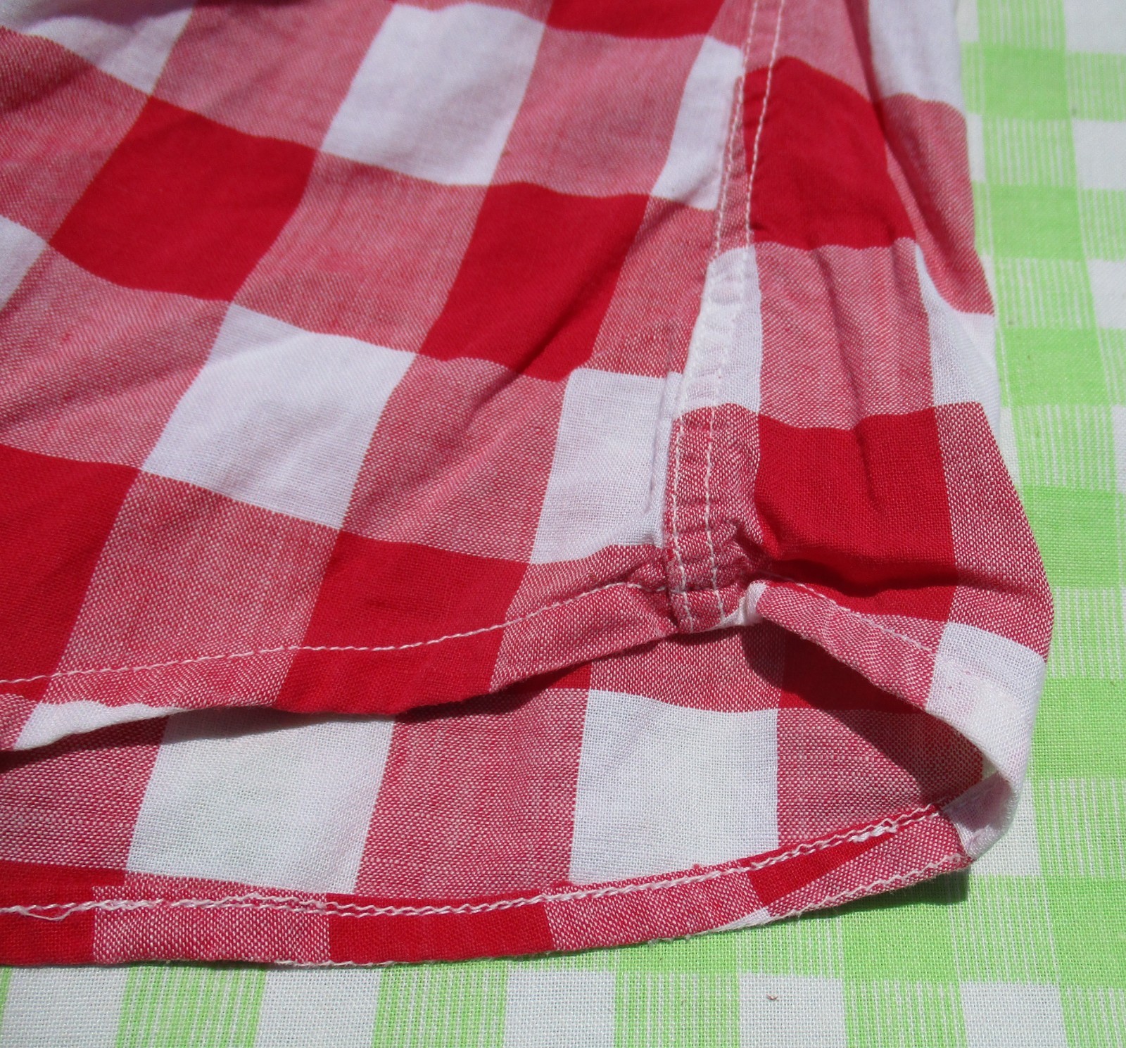 Vintage 50s Levi’s Short Horn Red White Checker Open Collar Western Loop Shirt