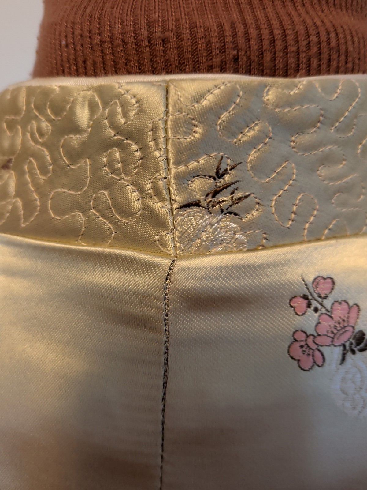 Vintage Reversible Gold/Cream Brocade Asian Style Blazer Evening 36