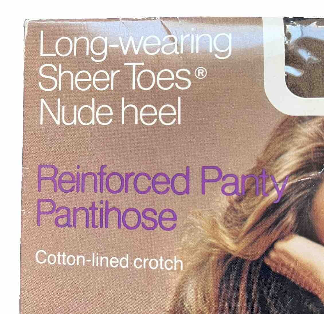 JCPenny SHEER TOES Long Wearing Nude Heel Reinforced Panty Pantyhose LONG, Taupe