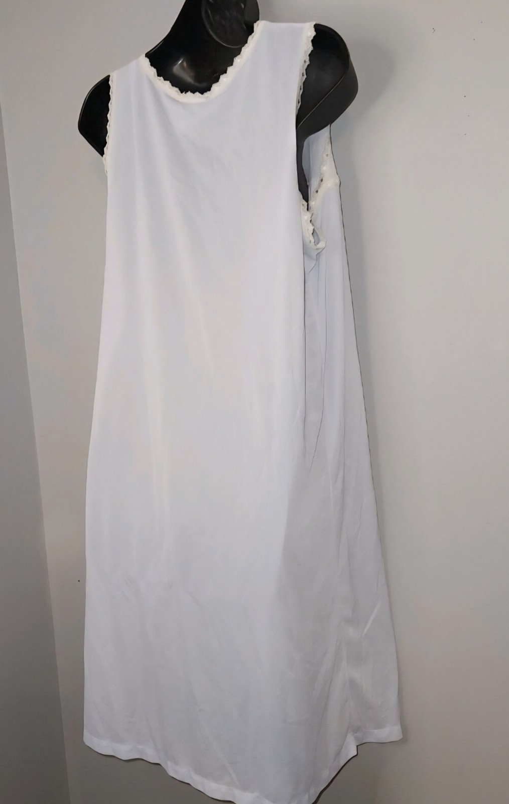Vtg Sears Carriage Court Periwinkle / Pale Blue Nylon Nightgown Silky Soft Large
