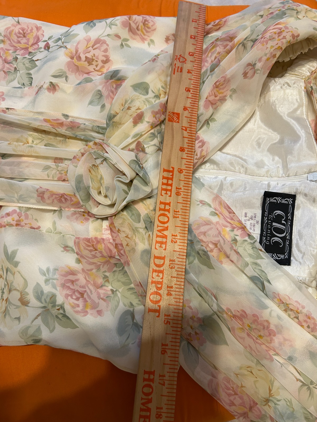 Vintage CDC Evening Maxi Floral Roses Tea Dress Size M made USA