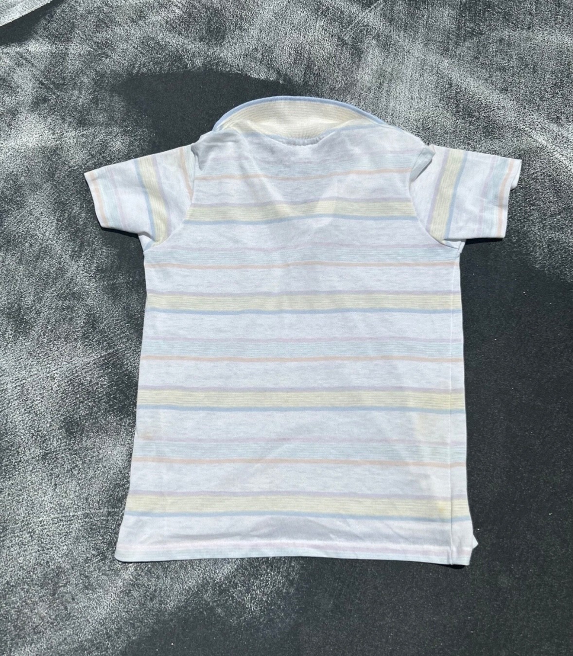 Vintage Dee Cee Pastel Color Block Collared Womens Polo Shirt Striped Pastel XS