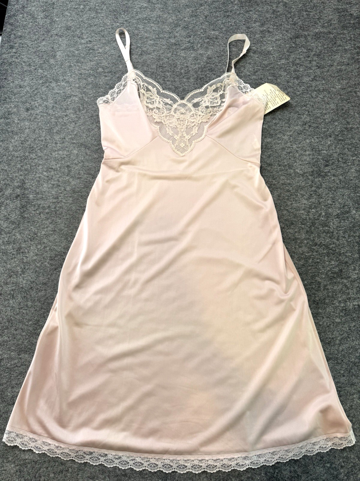 VTG Shadowline Dress Slip NEW w/Orig Tags, Peek-A-Boo Lace Mauve Pink Sexy 80’s