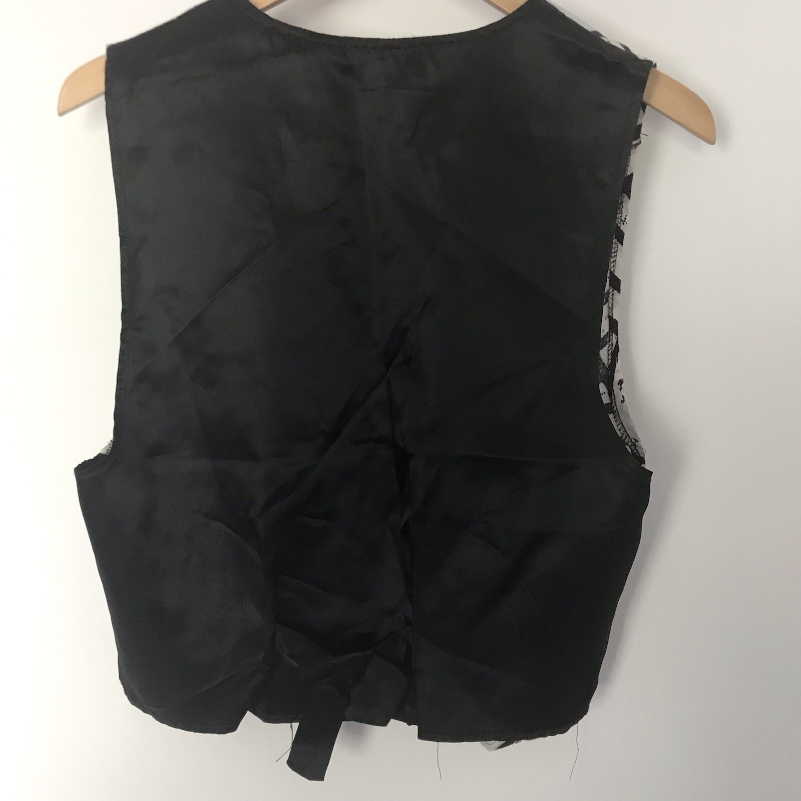 VTG Vest S Linen Western Art Deco Metal Button Rodeo Boho Fantaseas Menswear USA