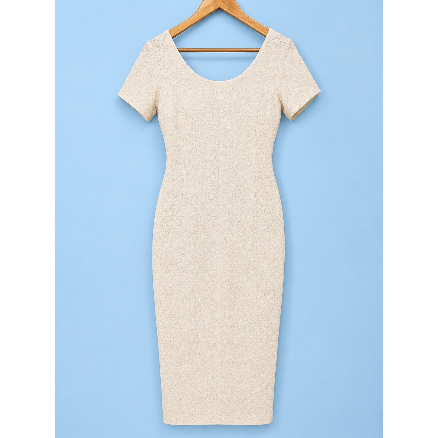 Somerset Floral Jacquard Sheath Dress Women M Cream Vintage Style Midi Romantic