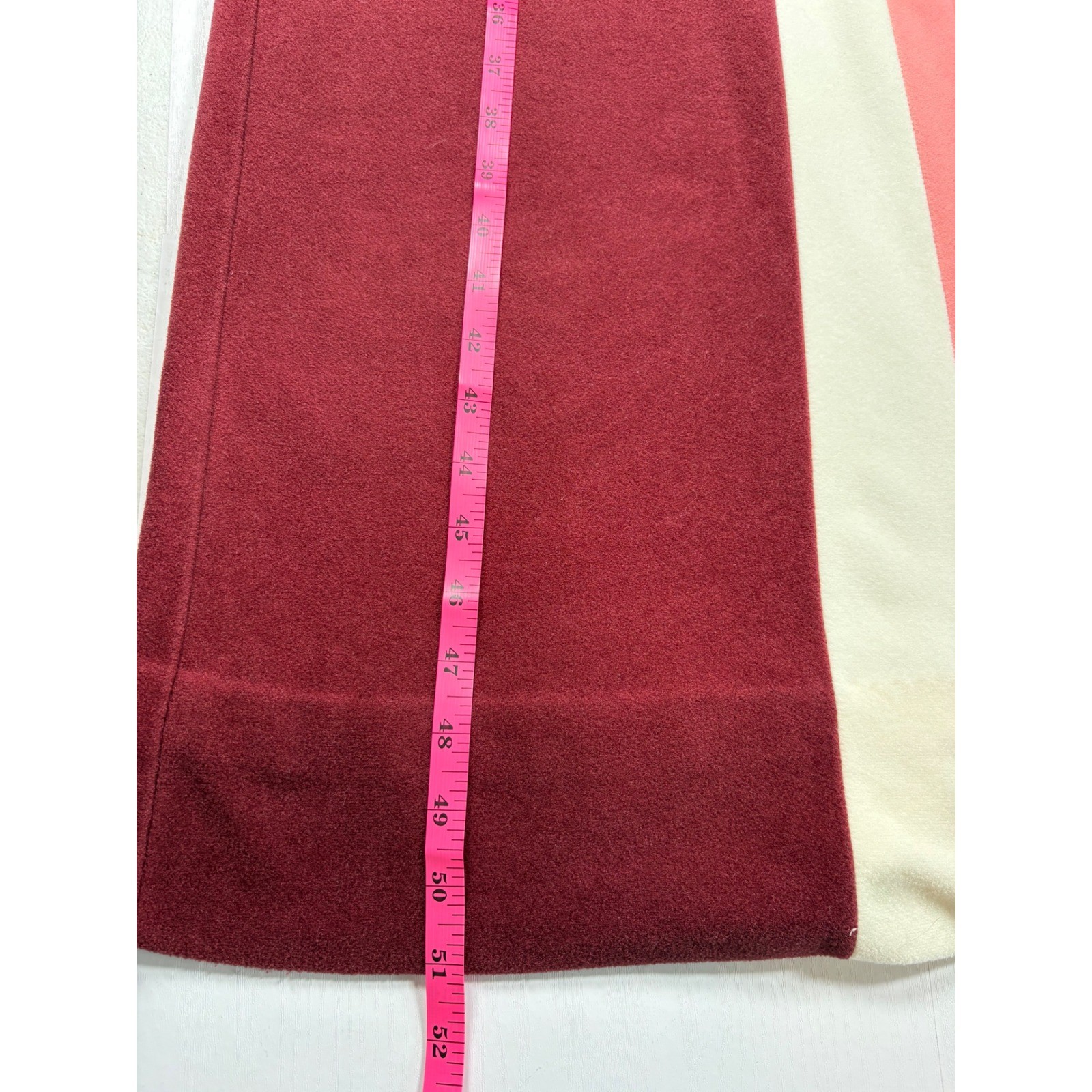 Vintage JCPenney Burgundy Velour Colorblock Zip Front Robe Housecoat Size 14 70s
