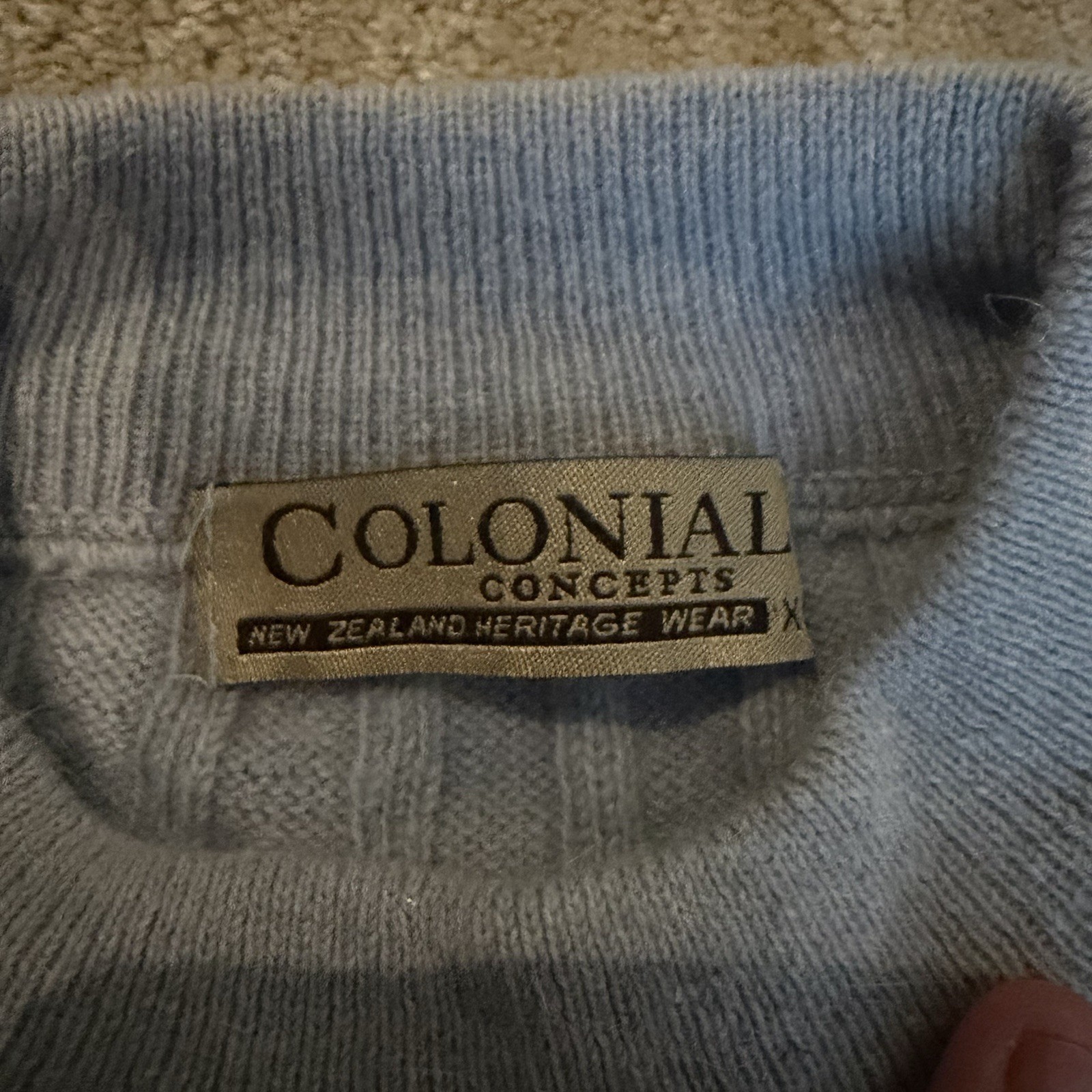 Vintage Colonial Concepts Lambswool Angora Sweater Women’s XL Blue New Zealand