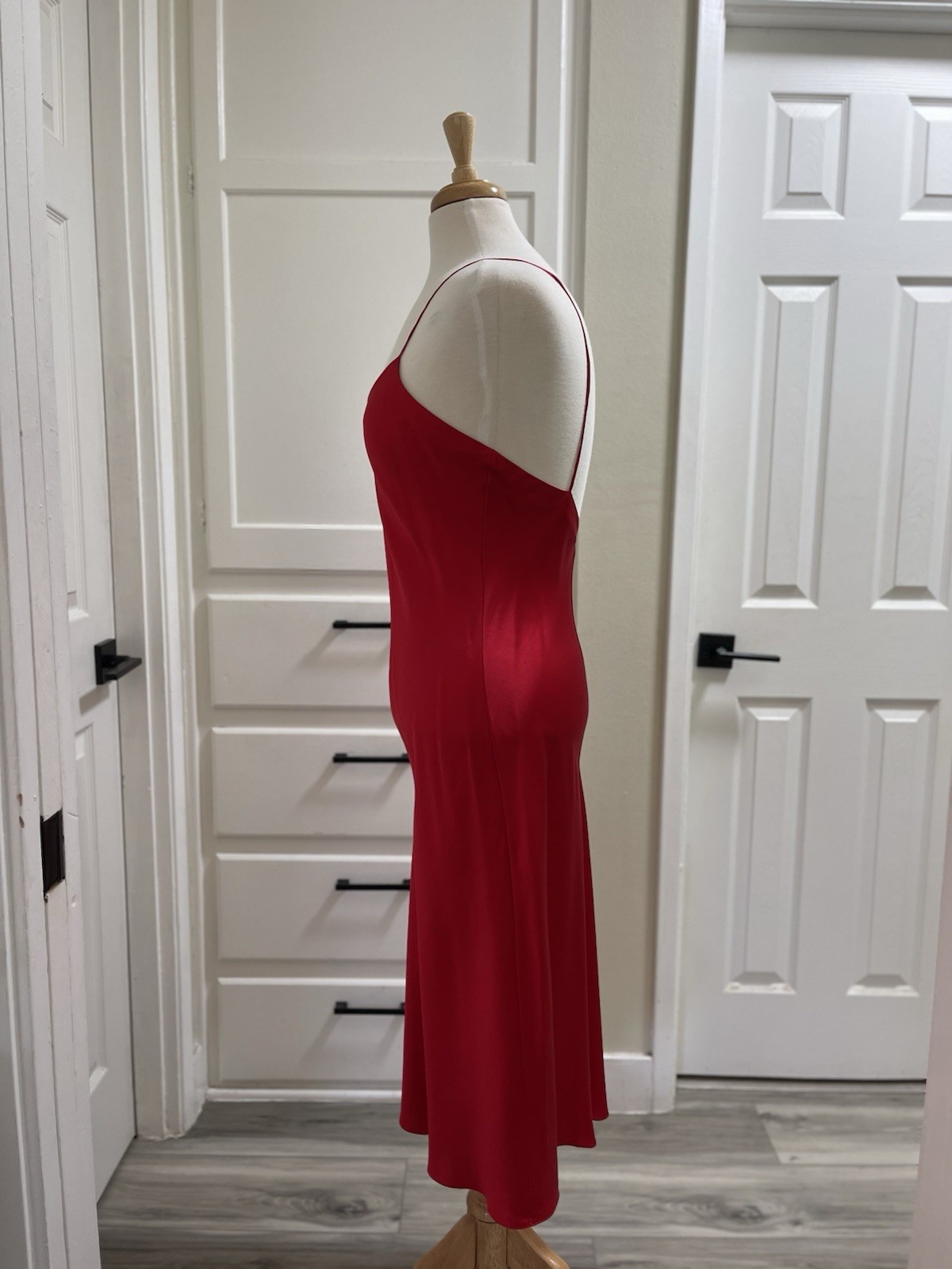 Vintage 80s Victoria’s Secret Gold Label Silk Slip Dress Size Medium Red Chemise