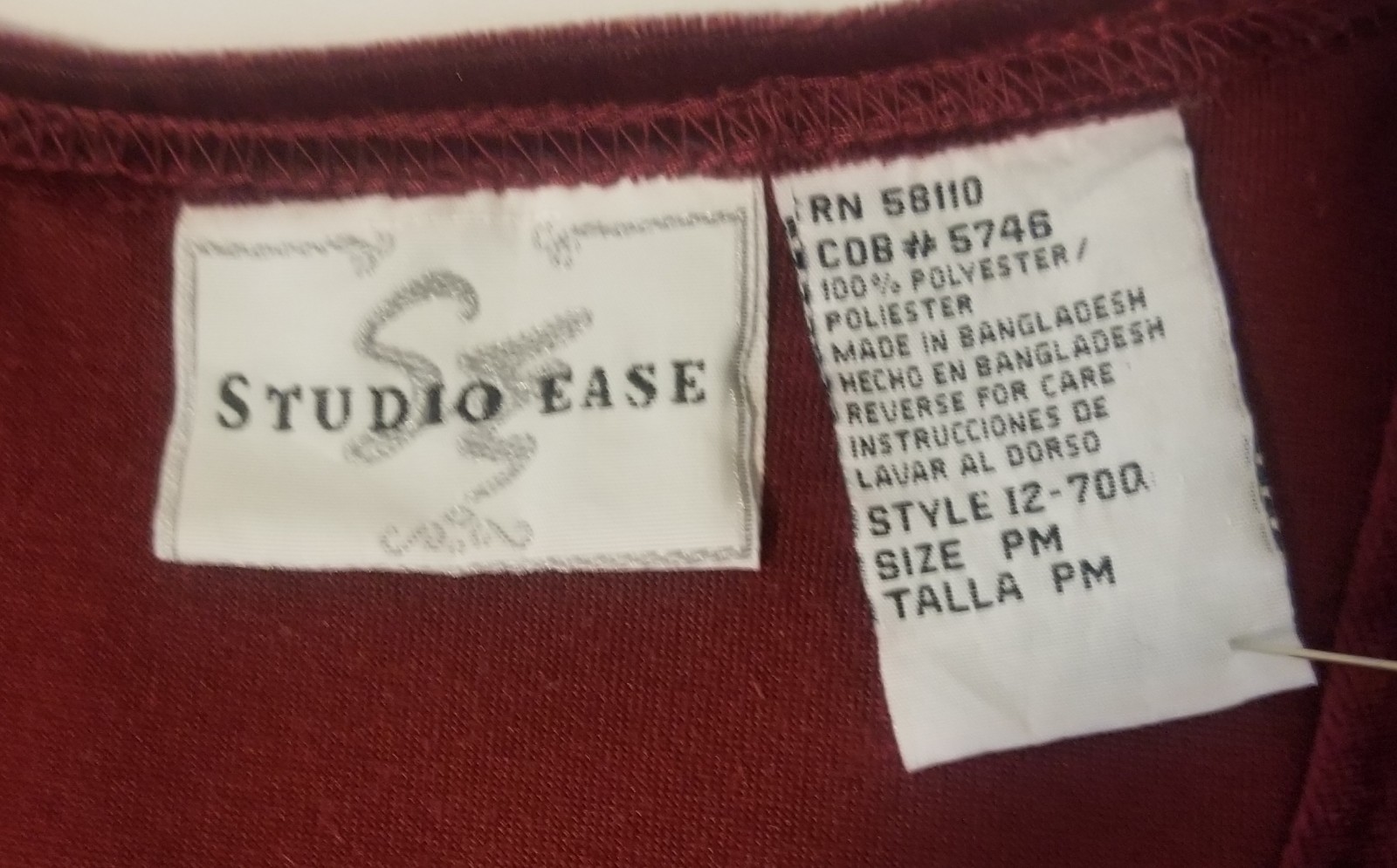 VTG Studio Ease Dark Red Women’s Size PM Renaissance Empire Waist Velvet Dress