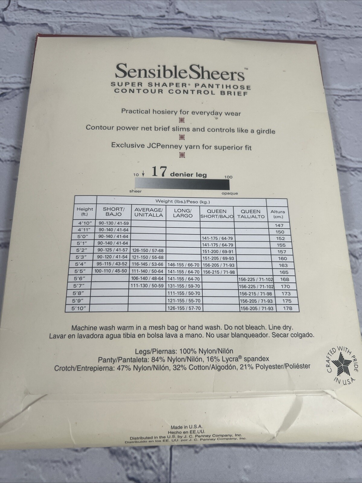 Vintage Worthington Sensible Sheers Super Shaper Nylons Pantyhose Queen Short