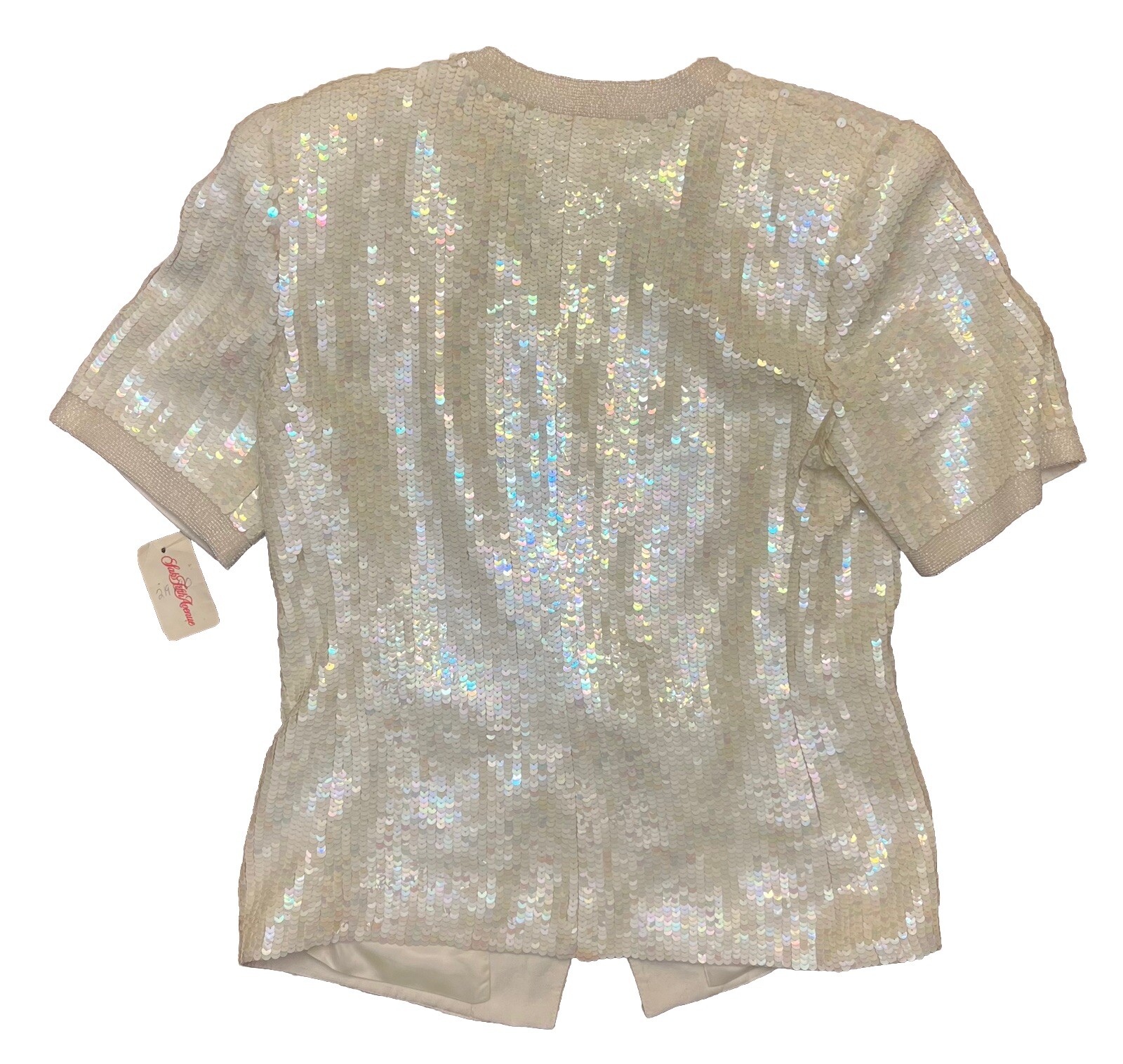 NWT Vintage 80’s-90’s Nolan Miller Cream Silk and Sequined Blazer Tagged Size 8