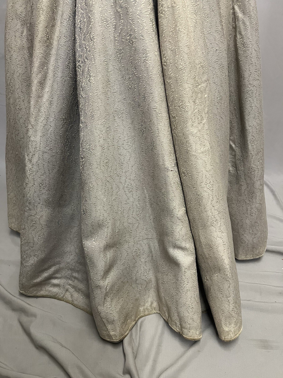 1880’s Gray & Ivory Silk Bustle Gown
