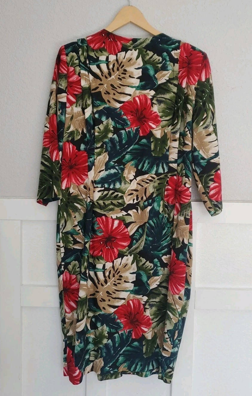 whirlaway frocks Vintage Sheath Floral Dress Size 10 P Multi-color Used