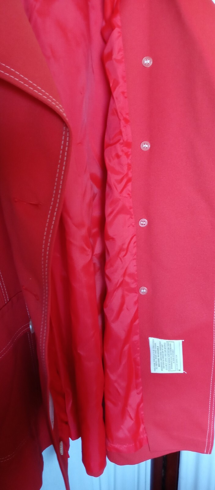 NWT 70s Raincoat Outer Banks by Jerold Rust Orange Vintage Trench Jacket Size 12