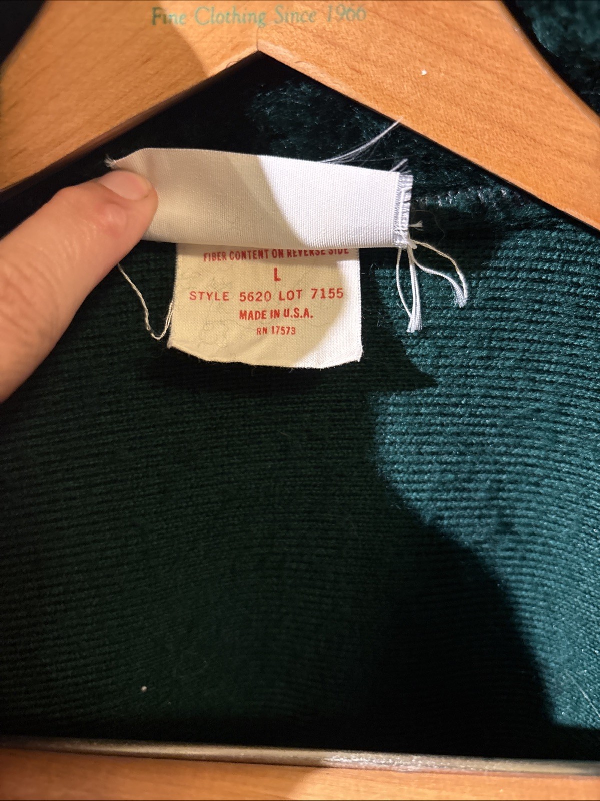 1970s Vintage Borg Hunter Green Plush Fabric Robe Size L
