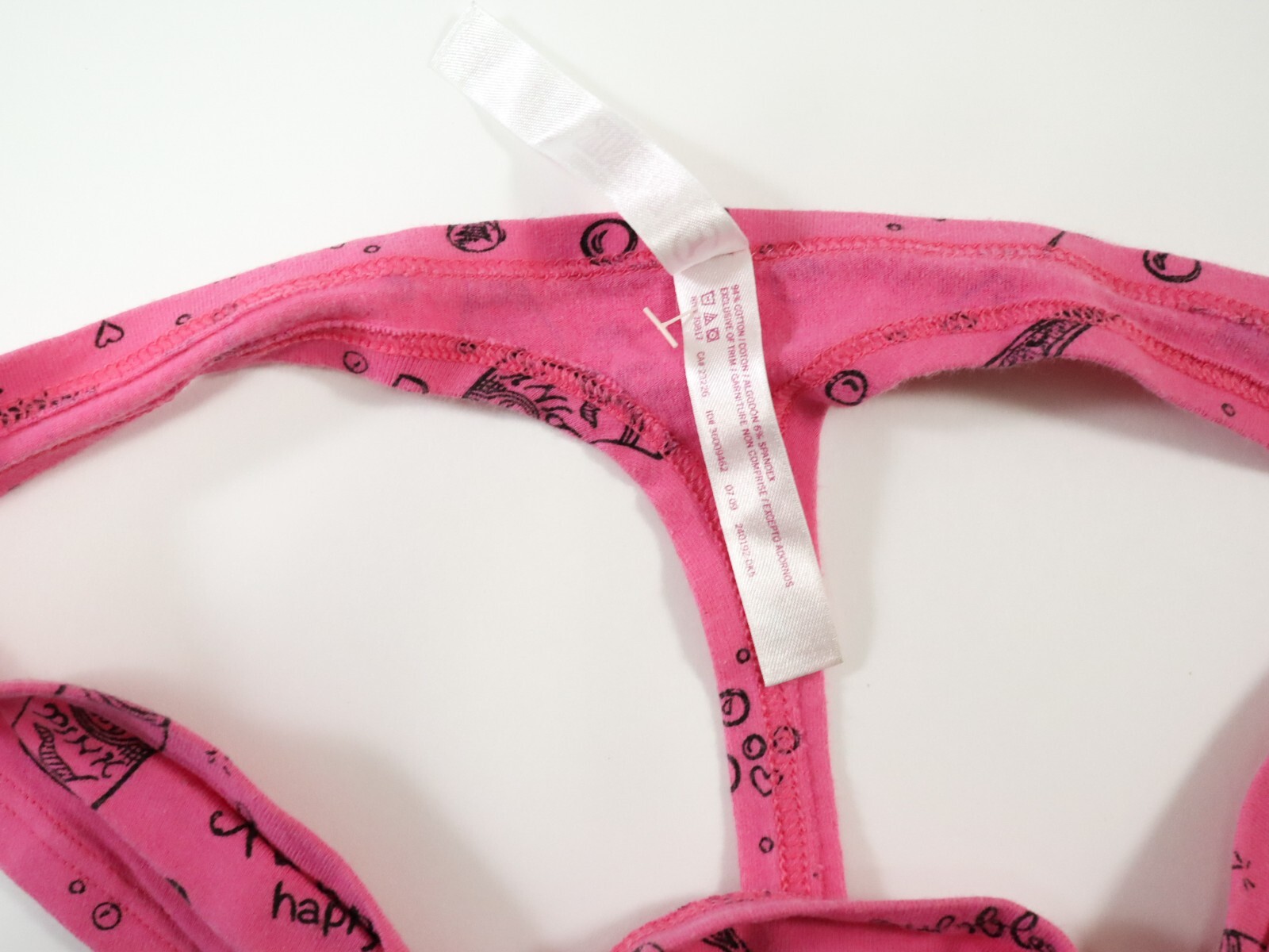 1 Vtg Victoria’s Secret PINK 2009 Ruched Bow Thong Panties Size SMALL