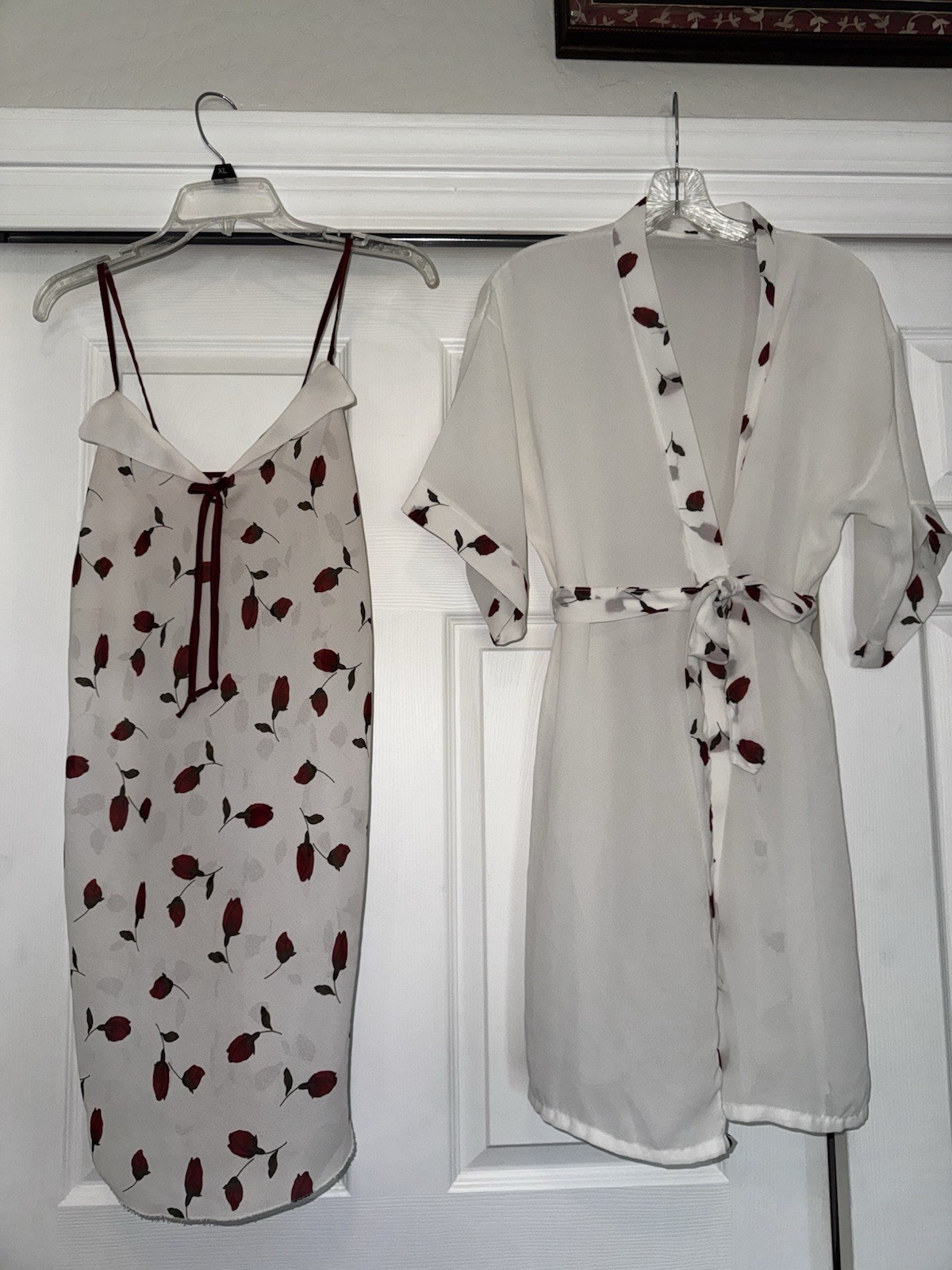 VTG SHEER ROSEBUD PEIGNOIR SET MED Petra fashions chiffon