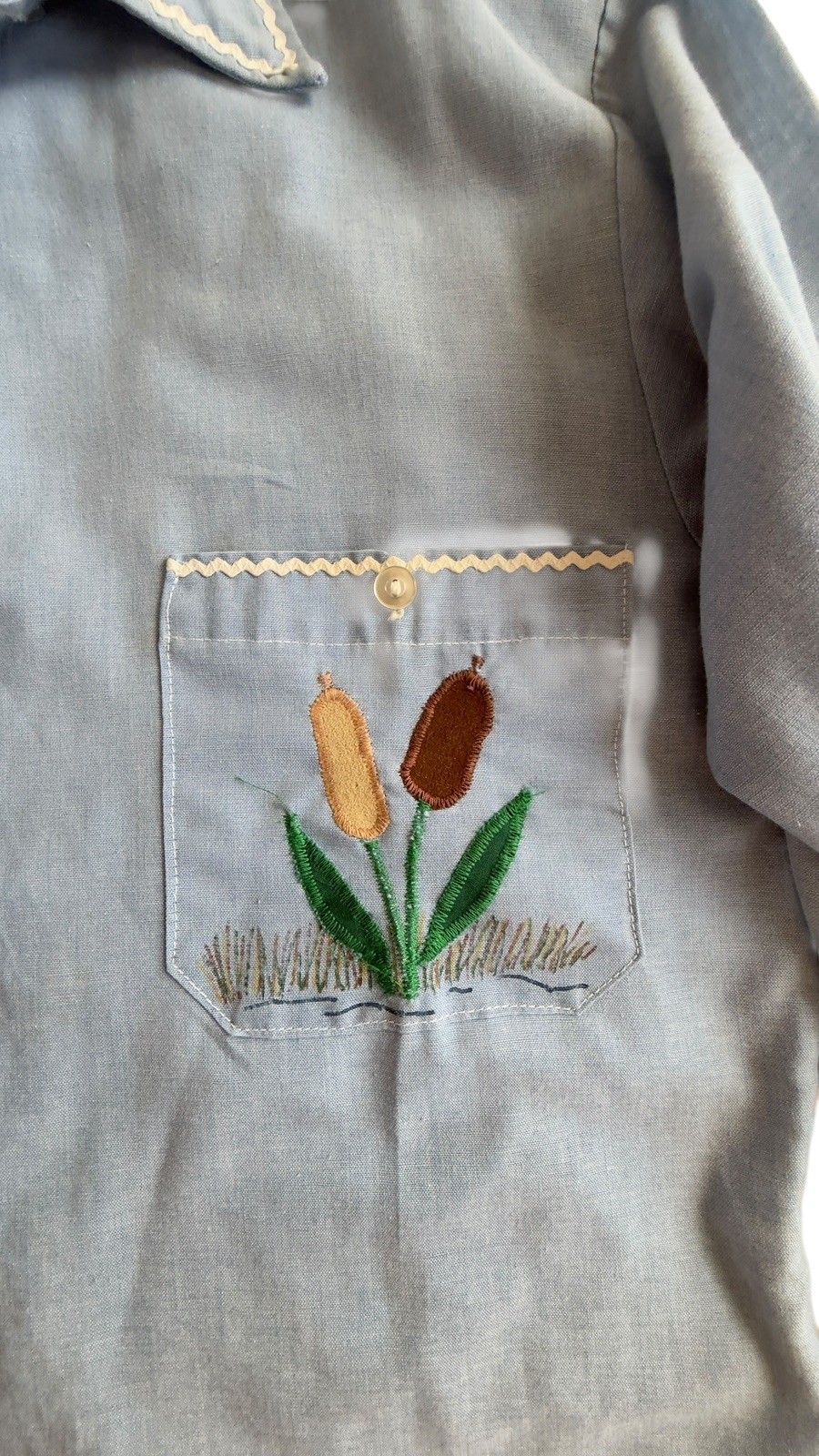 Vintage Cottage Krafts Applique Sucks Button Up Shirt Embroidery Patches