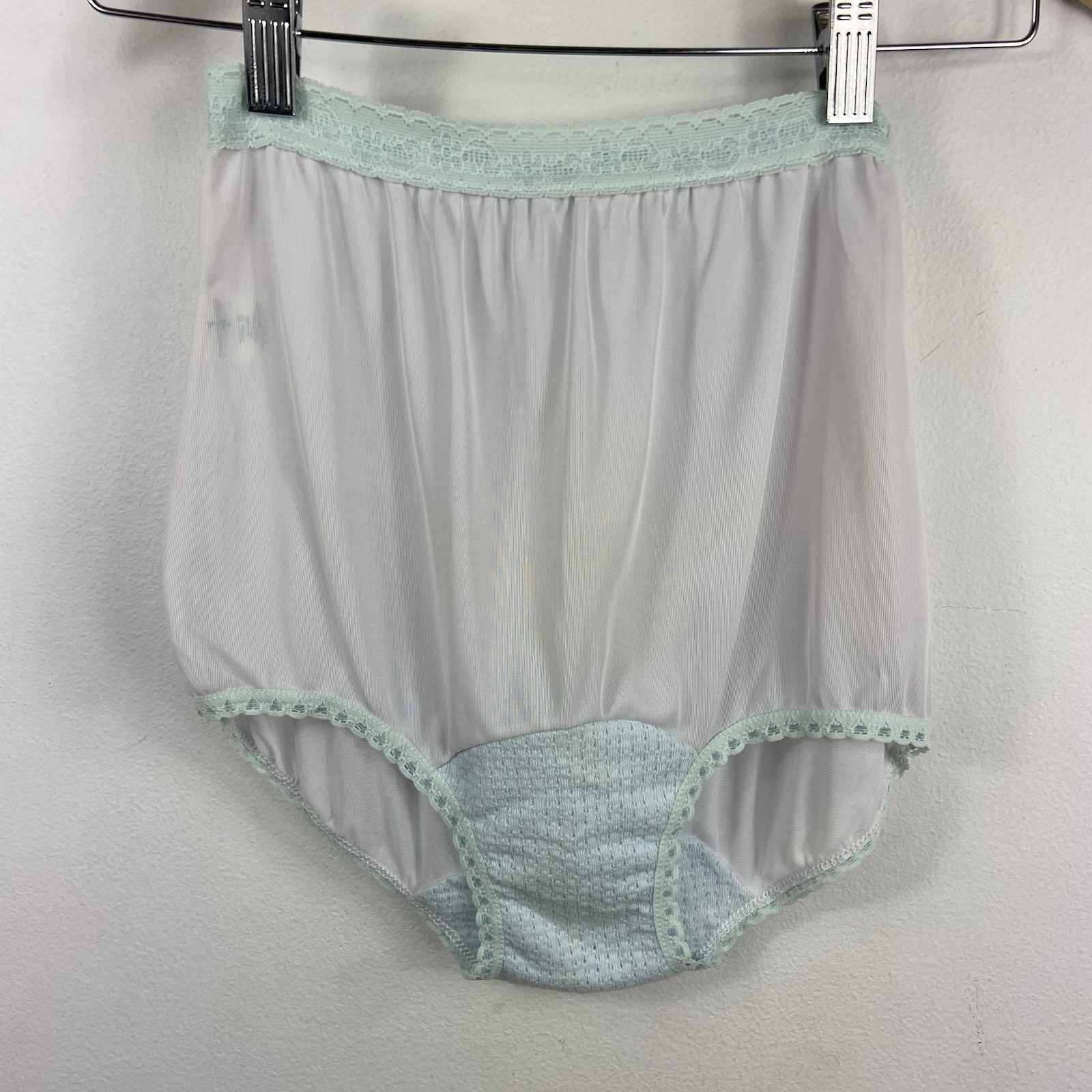 Vintage Greenco Maid USA Size 5 Panty Baby Blue Nylon Sissy Granny Mushroom