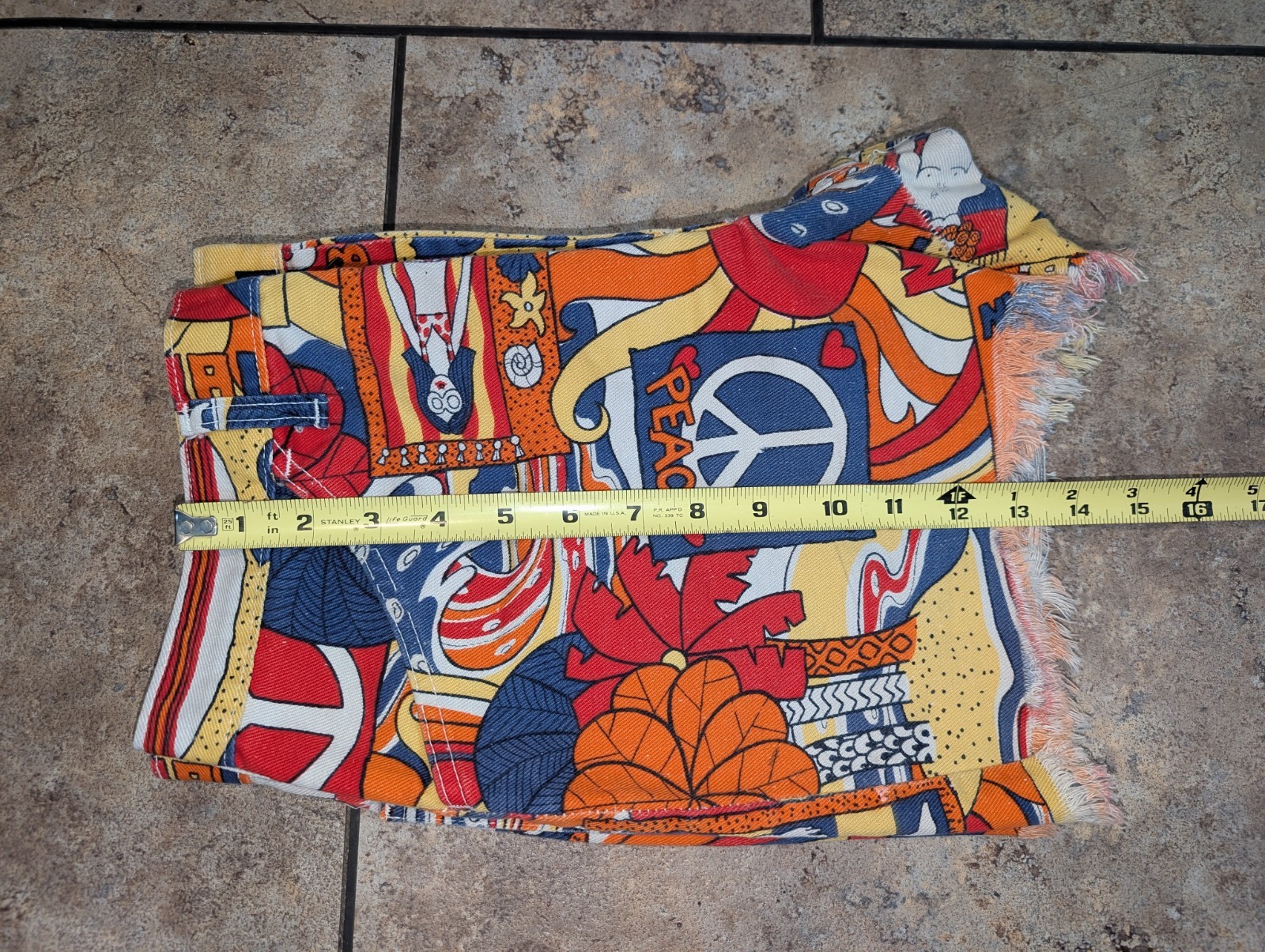 1970s Vintage Ladies Cut Off AOP Shorts Rare&1 Of A Kind!!!!!