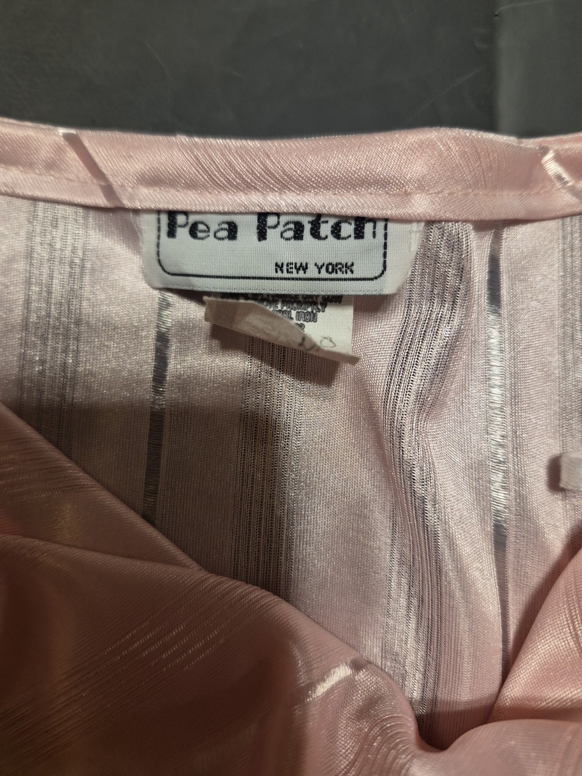 Vintage Pea Patch Women’s Peplum Size 5 Dress Pink Shimmery Stripe Preowned