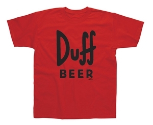 NEW ORIGINAL DUFF BEER SIMPSON T-SHIRT SIZE S RED COLOR RED