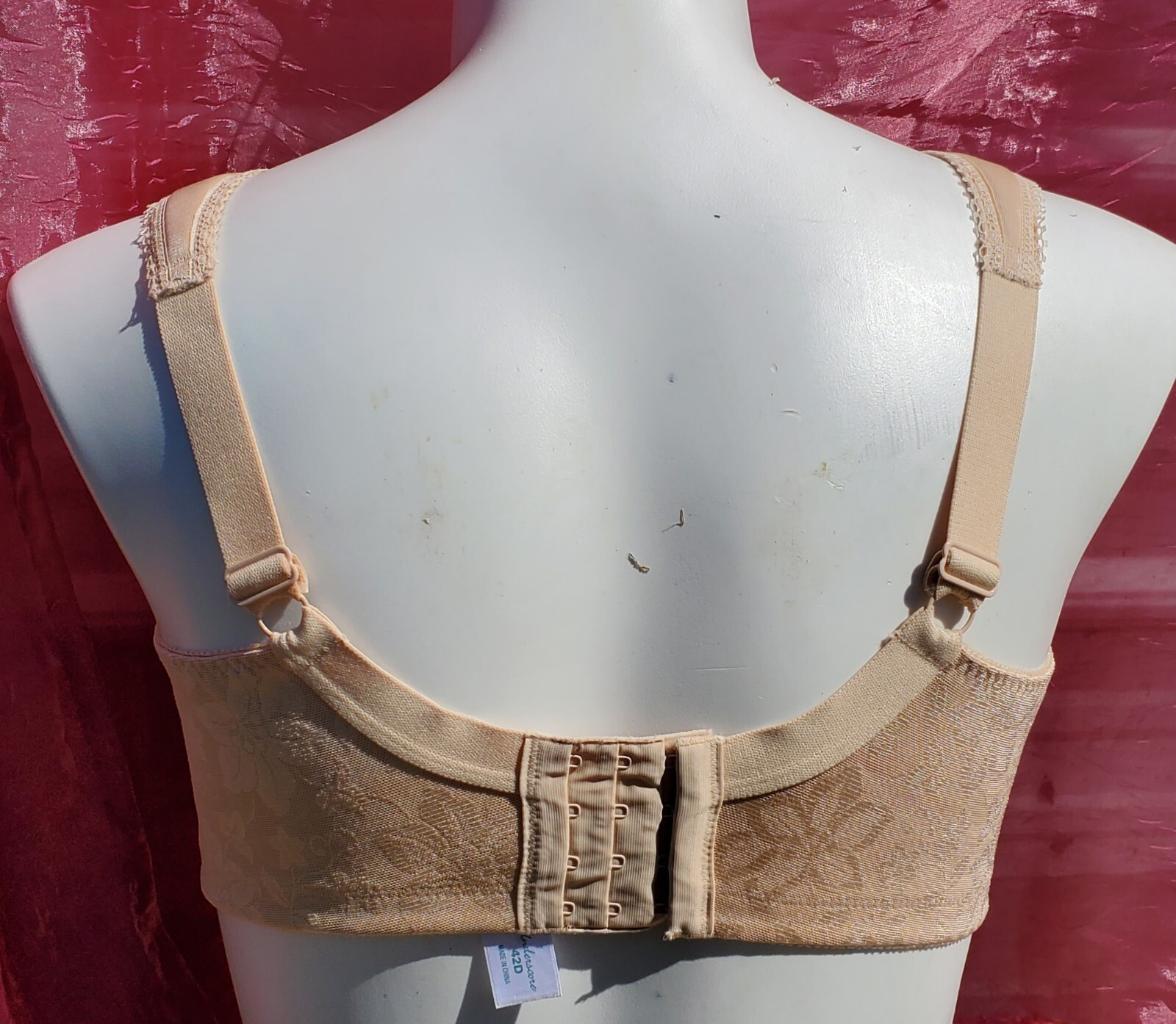 Underscore Bra Size 42D Beige Silky Lace Sexy Sissy Pin-up Crossdress Y2K