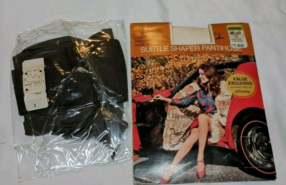 Vintage Gaymode Pantihose Pantyhose Average Grey Mist JCPenney 1970’s Corvette