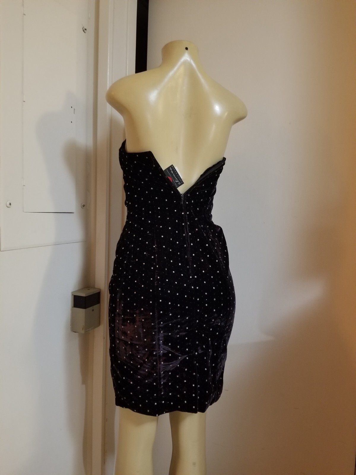 Vintage 80s Karen Okada David Howard climax velvet rhinestone dress