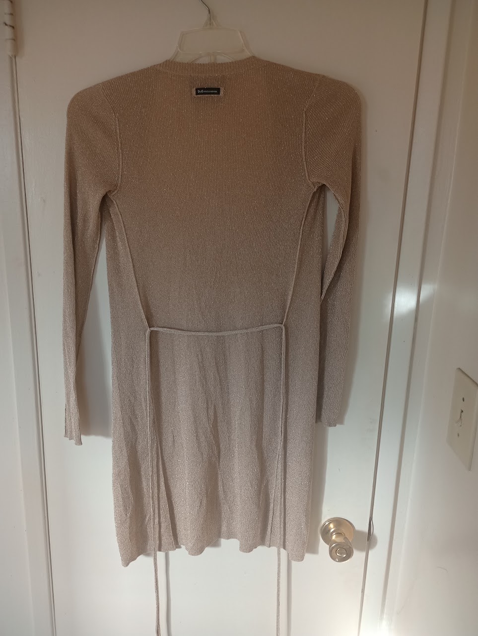 Dolce and Gabbana Gold Lurex Dress and Cardigan Set with Belt Evening Dress XS/S