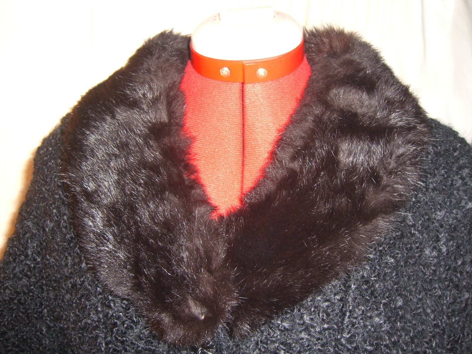BLACK PERSIAN LAMB Vintage 50’s Shortie Jacket, Size M