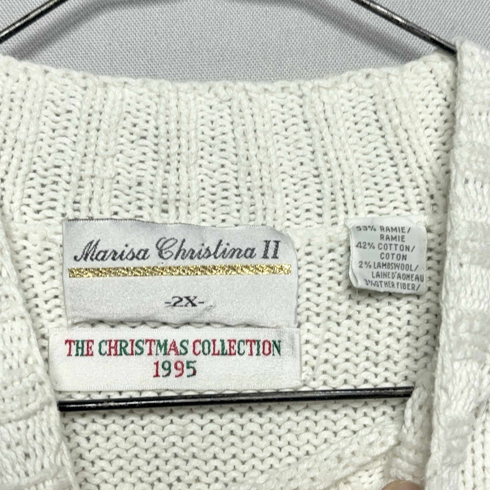 VTG Marisa Christina II Chunky Knit Sweater – 1995 XMAS Collection Ice Skating