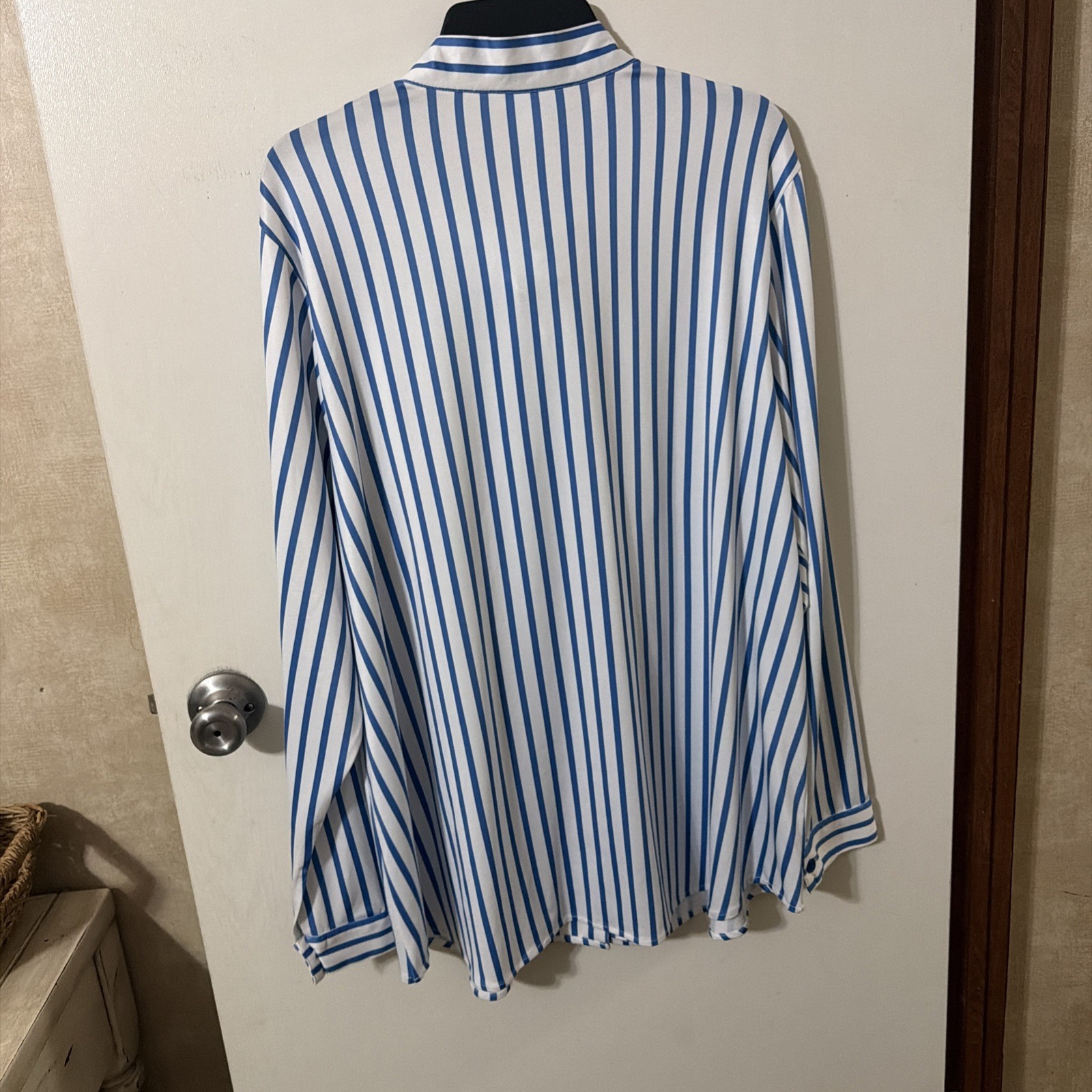 Vintage Koret Blouse Blue Striped Sailor Tie Size 2X